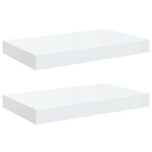vidaXL Floating Shelves 2 pcs High Gloss White 40x23x3.8 cm MDF