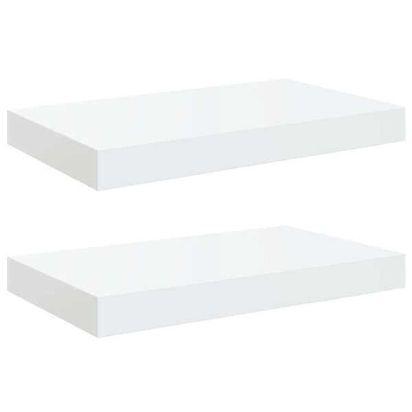 vidaXL Floating Shelves 2 pcs High Gloss White 40x23x3.8 cm MDF