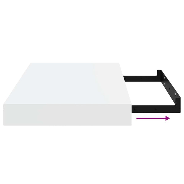 vidaXL Floating Shelves 2 pcs High Gloss White 40x23x3.8 cm MDF