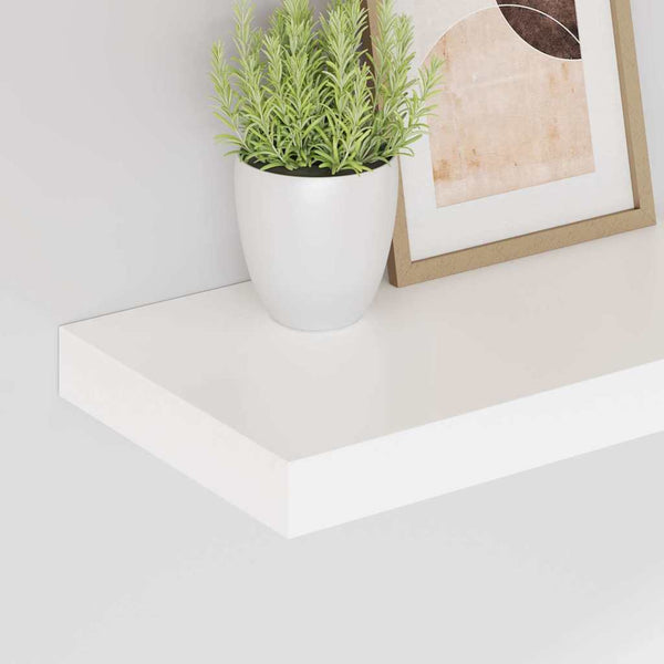 vidaXL Floating Shelves 2 pcs High Gloss White 40x23x3.8 cm MDF