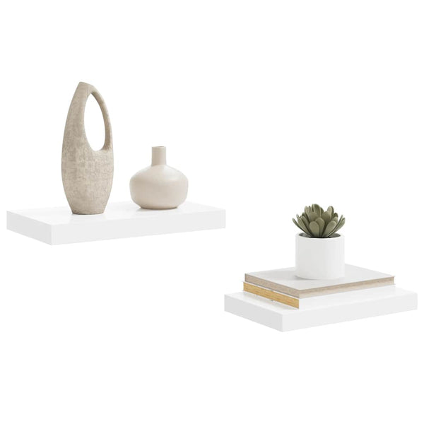 vidaXL Floating Shelves 2 pcs High Gloss White 40x23x3.8 cm MDF