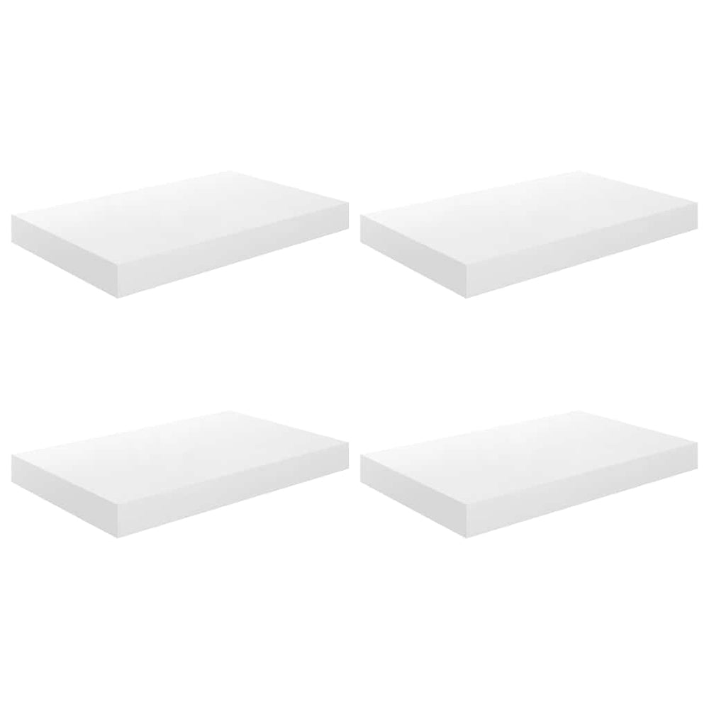 vidaXL Floating Shelves 4 pcs. High Gloss White 40x23x3.8 cm MDF