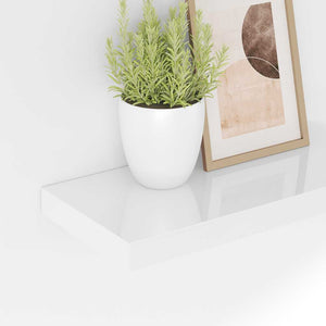 vidaXL Floating Shelves 4 pcs. High Gloss White 40x23x3.8 cm MDF
