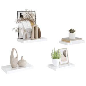 vidaXL Floating Shelves 4 pcs. High Gloss White 40x23x3.8 cm MDF