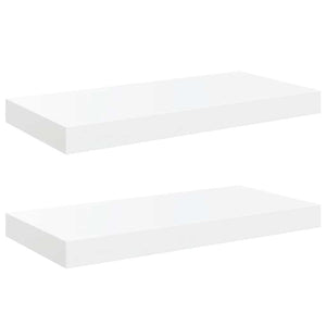 vidaXL Floating Shelves 2 pcs High Gloss White 50x23x3.8 cm MDF