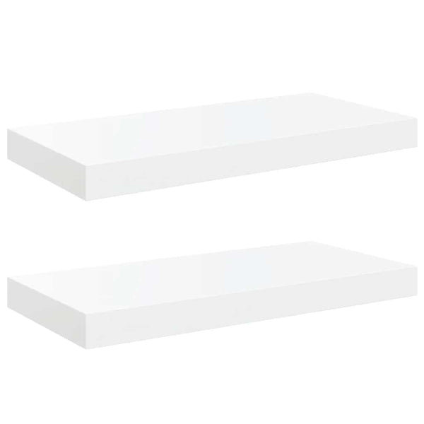 vidaXL Floating Shelves 2 pcs High Gloss White 50x23x3.8 cm MDF