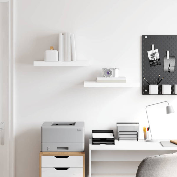 vidaXL Floating Shelves 2 pcs High Gloss White 50x23x3.8 cm MDF