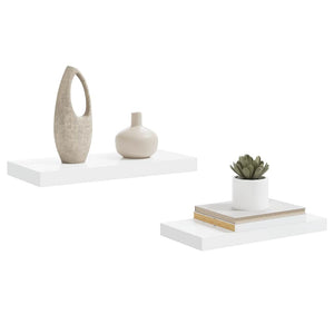 vidaXL Floating Shelves 2 pcs High Gloss White 50x23x3.8 cm MDF