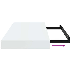 vidaXL Floating Shelves 2 pcs High Gloss White 50x23x3.8 cm MDF