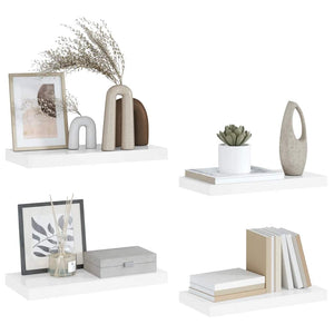 vidaXL Floating Shelves 4 pcs. High Gloss White 50x23x3.8 cm MDF