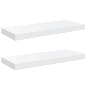 vidaXL Floating Shelves 2 pcs. High Gloss White 60x23.5x3.8 cm MDF