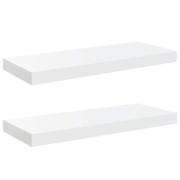 vidaXL Floating Shelves 2 pcs. High Gloss White 60x23.5x3.8 cm MDF
