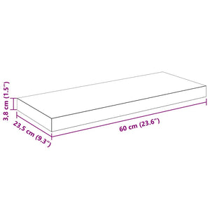 vidaXL Floating Shelves 2 pcs. High Gloss White 60x23.5x3.8 cm MDF