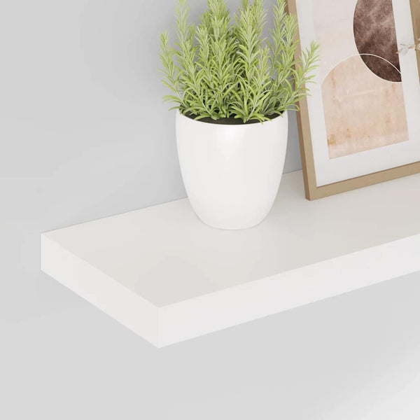 vidaXL Floating Shelves 2 pcs. High Gloss White 60x23.5x3.8 cm MDF