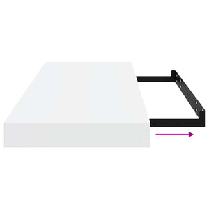 vidaXL Floating Shelves 2 pcs. High Gloss White 60x23.5x3.8 cm MDF