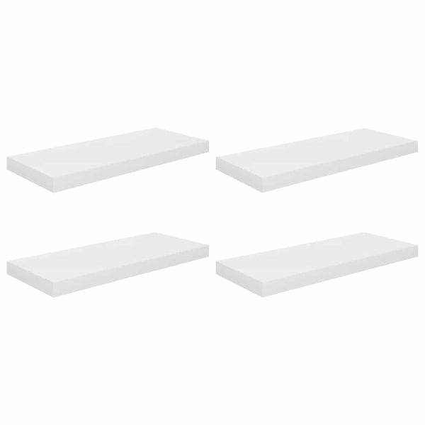 vidaXL Floating Shelves 4 pcs High Gloss White 60x23.5x3.8 cm MDF