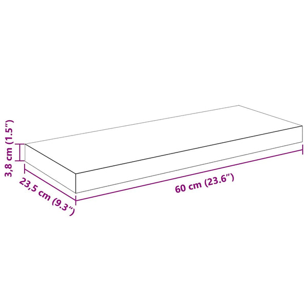 vidaXL Floating Shelves 4 pcs High Gloss White 60x23.5x3.8 cm MDF