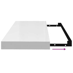 vidaXL Floating Shelves 4 pcs High Gloss White 60x23.5x3.8 cm MDF