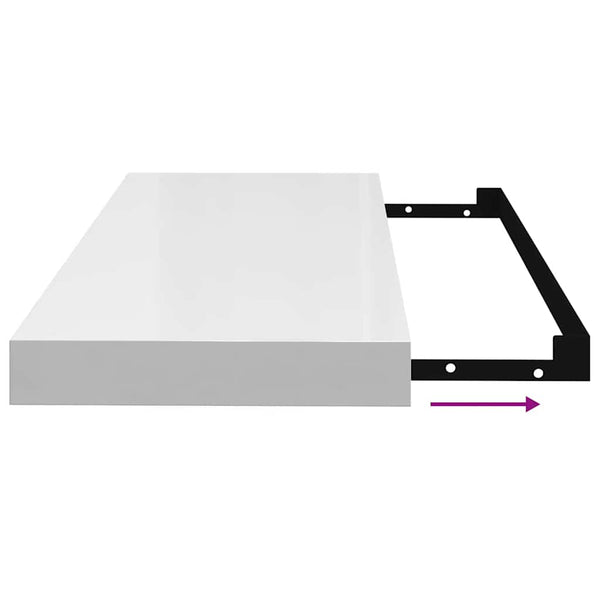 vidaXL Floating Shelves 4 pcs High Gloss White 60x23.5x3.8 cm MDF