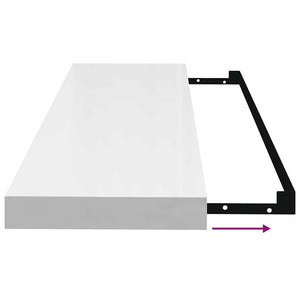 vidaXL Floating Wall Shelf High Gloss White 80x23.5x3.8 cm MDF