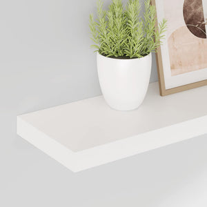vidaXL Floating Wall Shelves 2 pcs High Gloss White 80x23.5x3.8 cm MDF