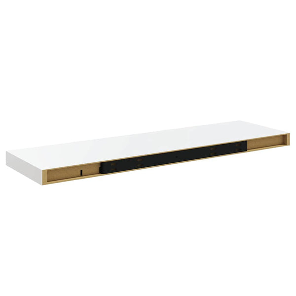 vidaXL Floating Wall Shelves 2 pcs High Gloss White 80x23.5x3.8 cm MDF