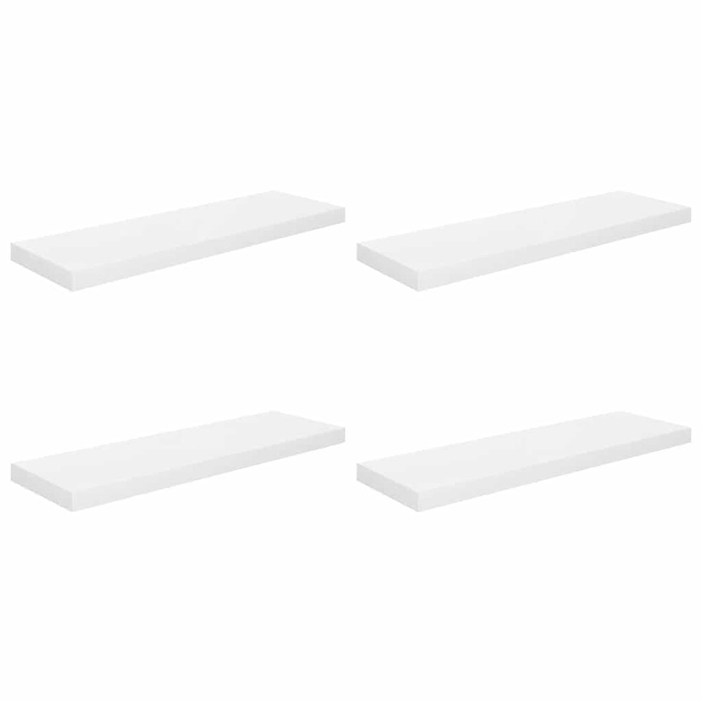 vidaXL Floating Shelves 4 pcs. High Gloss White 80x23.5x3.8 cm MDF