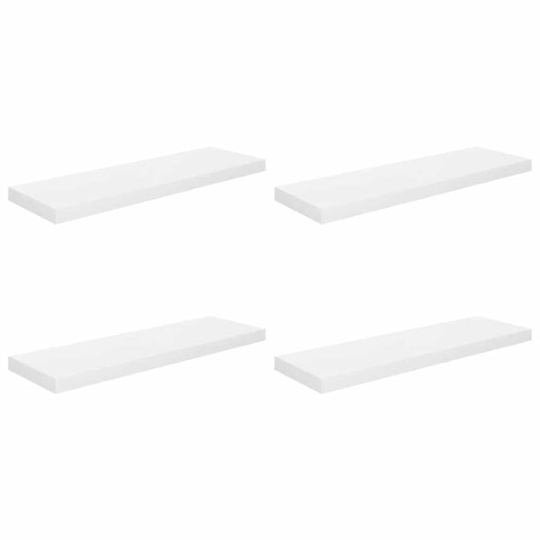 vidaXL Floating Shelves 4 pcs. High Gloss White 80x23.5x3.8 cm MDF
