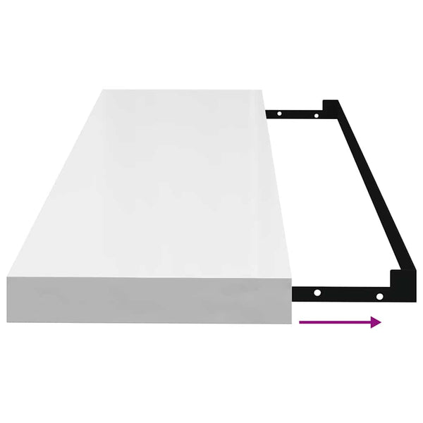 vidaXL Floating Shelves 4 pcs. High Gloss White 80x23.5x3.8 cm MDF