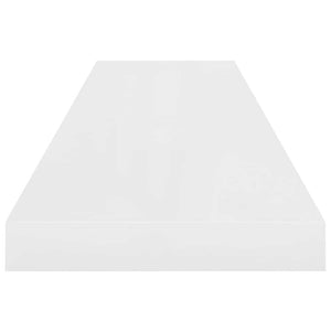 vidaXL Floating Wall Shelves 2 pcs. High Gloss White 90x23.5x3.8 cm MDF