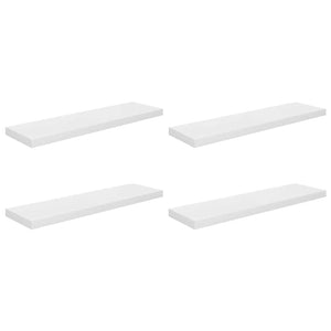 vidaXL Floating Shelves 4 pcs. High Gloss White 90x23.5x3.8 cm MDF