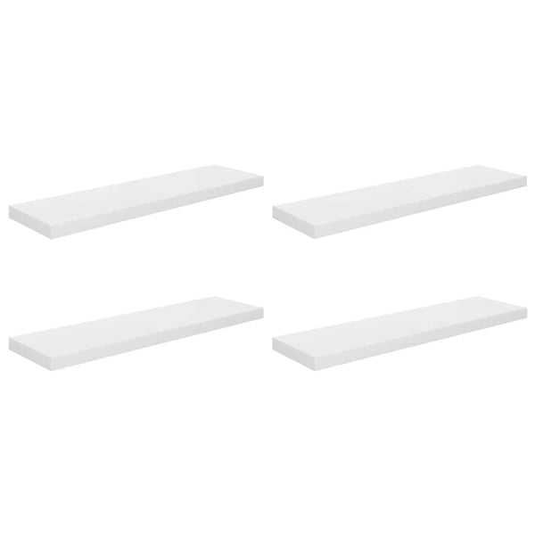 vidaXL Floating Shelves 4 pcs. High Gloss White 90x23.5x3.8 cm MDF