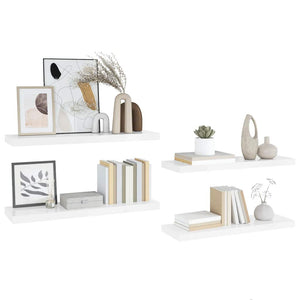 vidaXL Floating Shelves 4 pcs. High Gloss White 90x23.5x3.8 cm MDF