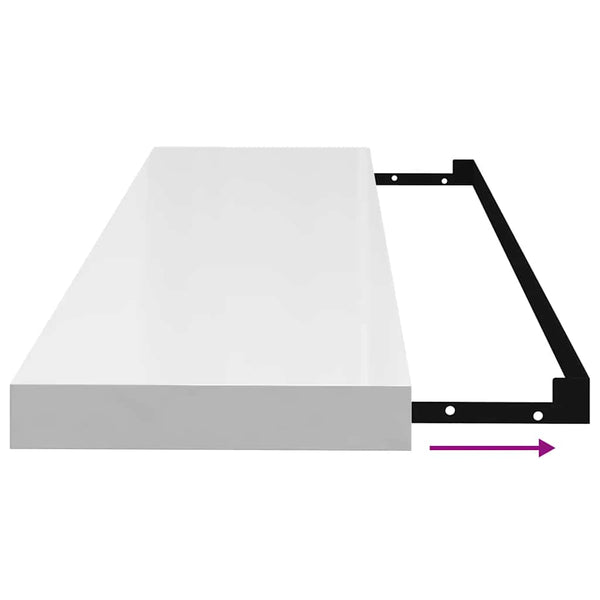 vidaXL Floating Shelves 4 pcs. High Gloss White 90x23.5x3.8 cm MDF