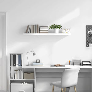vidaXL Floating Shelf High Gloss White 120x23.5x3.8 cm MDF
