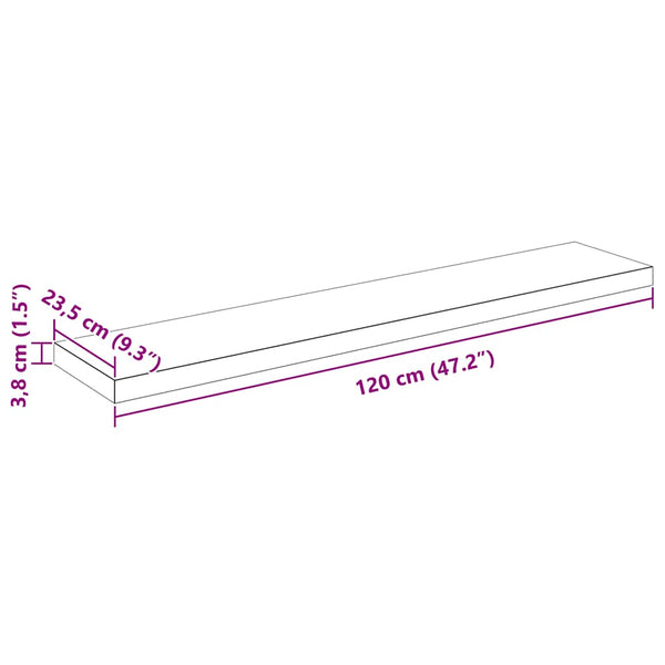 vidaXL Floating Shelf High Gloss White 120x23.5x3.8 cm MDF