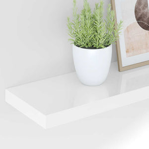 vidaXL Floating Shelf High Gloss White 120x23.5x3.8 cm MDF