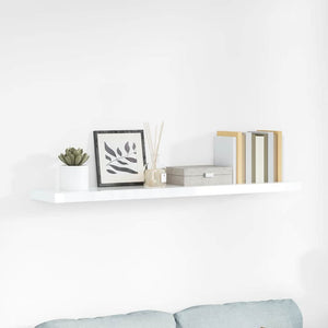 vidaXL Floating Shelf High Gloss White 120x23.5x3.8 cm MDF