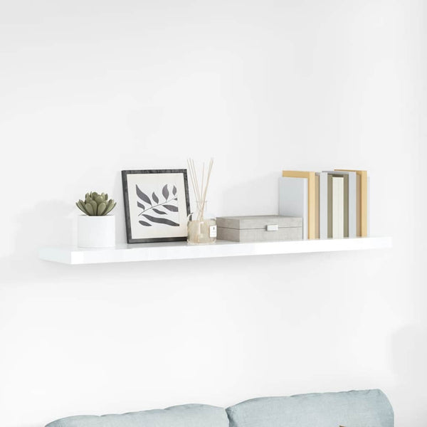 vidaXL Floating Shelf High Gloss White 120x23.5x3.8 cm MDF