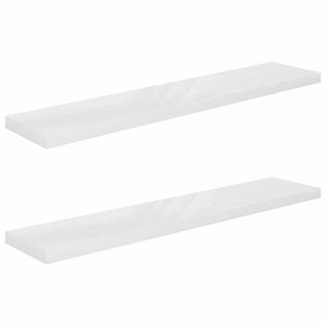 vidaXL Floating Shelves 2 pcs High Gloss White 120x23.5x3.8 cm MDF