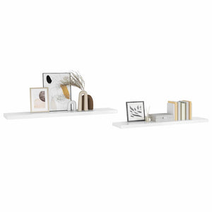 vidaXL Floating Shelves 2 pcs High Gloss White 120x23.5x3.8 cm MDF