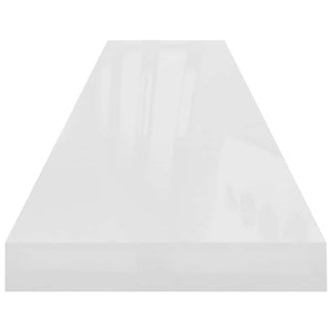 vidaXL Floating Shelves 2 pcs High Gloss White 120x23.5x3.8 cm MDF