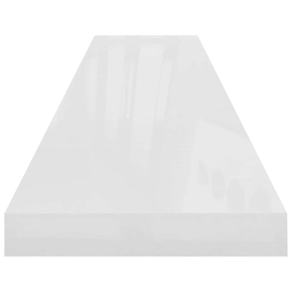 vidaXL Floating Shelves 2 pcs High Gloss White 120x23.5x3.8 cm MDF