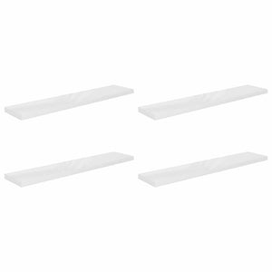 vidaXL Floating Wall Shelves 4 pcs. High-Gloss White 120x23.5x3.8 cm MDF