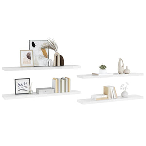 vidaXL Floating Wall Shelves 4 pcs. High-Gloss White 120x23.5x3.8 cm MDF