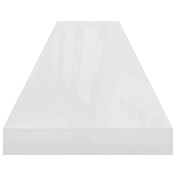 vidaXL Floating Wall Shelves 4 pcs. High-Gloss White 120x23.5x3.8 cm MDF