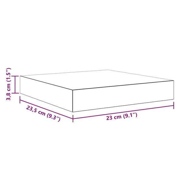 vidaXL Floating Shelf High Gloss Black 23x23.5x3.8 cm MDF