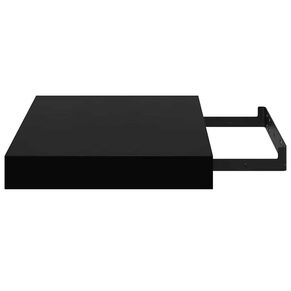 vidaXL Floating Shelf High Gloss Black 23x23.5x3.8 cm MDF