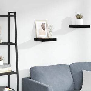 vidaXL Floating Shelf High Gloss Black 23x23.5x3.8 cm MDF
