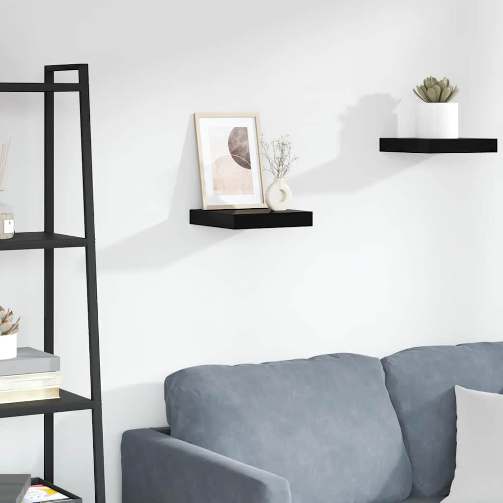 vidaXL Floating Shelf High Gloss Black 23x23.5x3.8 cm MDF